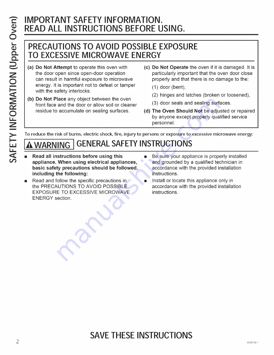 GE PT7800DH2BB Owner'S Manual Download Page 2