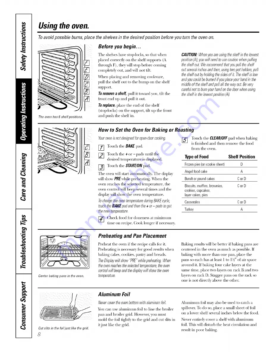 GE Range Owner'S Manual Download Page 8