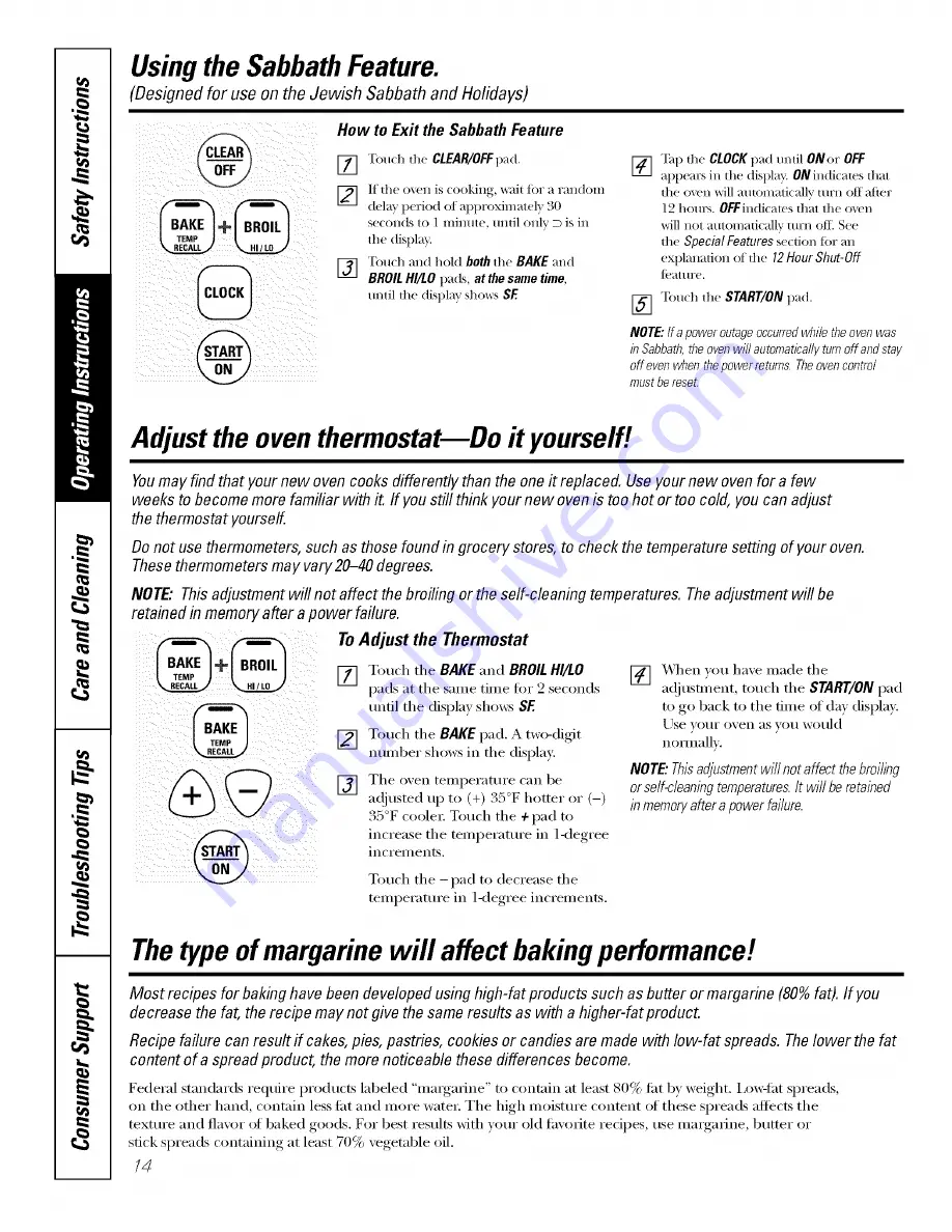 GE Range Owner'S Manual Download Page 14