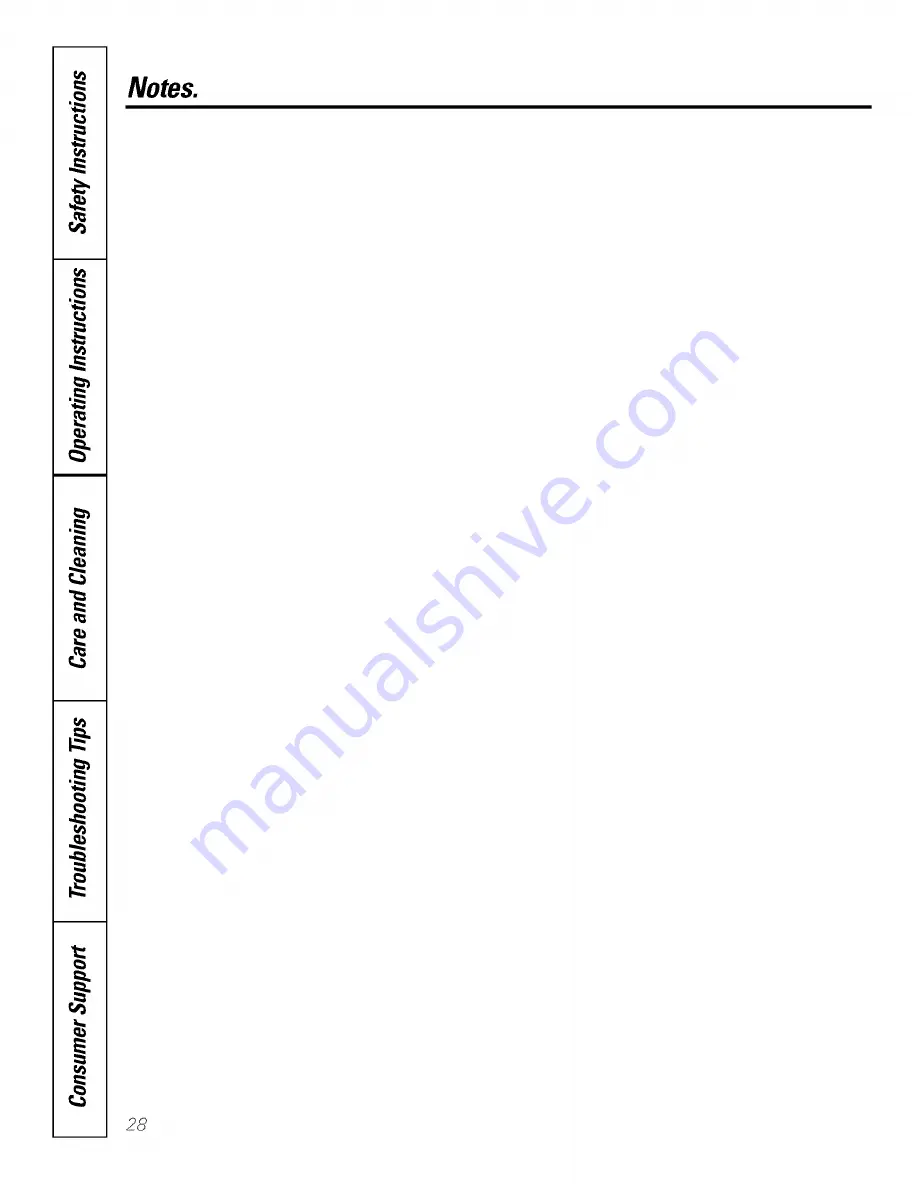 GE Range Owner'S Manual Download Page 28