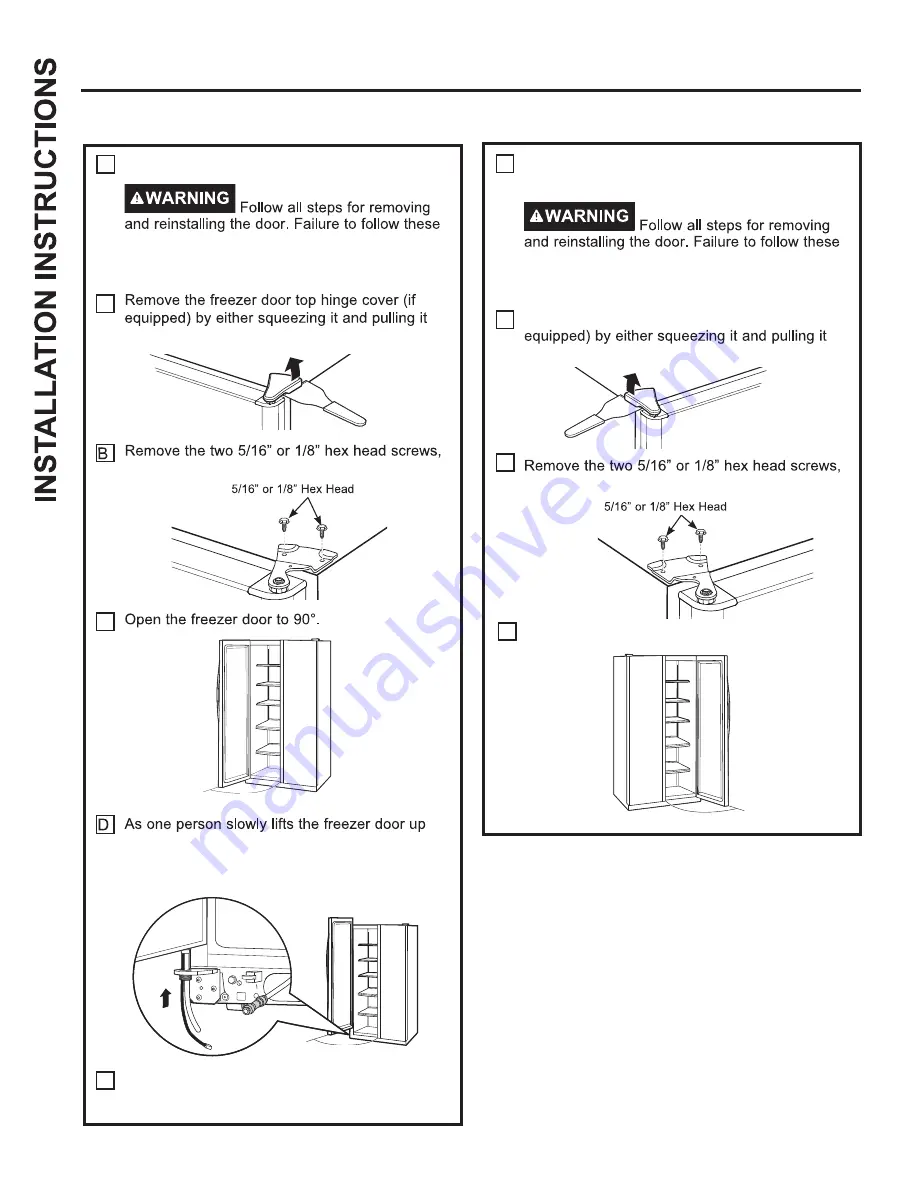 GE SIDE-BY-SIDE REFRIRATOR 22 Owner'S Manual & Installation Manual Download Page 26