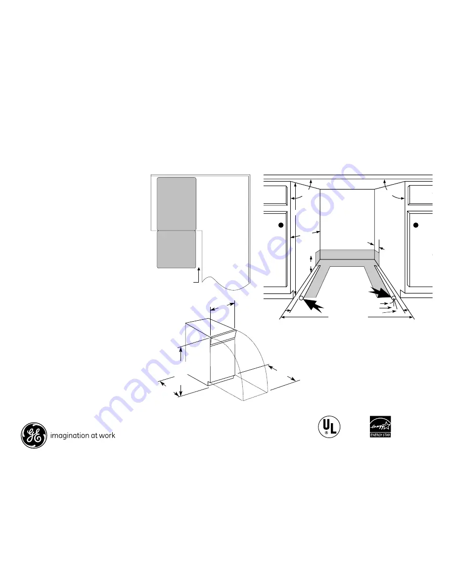 GE Spacemaker PDW1800N Dimensions And Installation Information Download Page 1