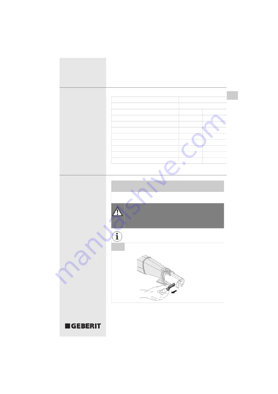 Geberit ECO 201 Operating Instructions Manual Download Page 17