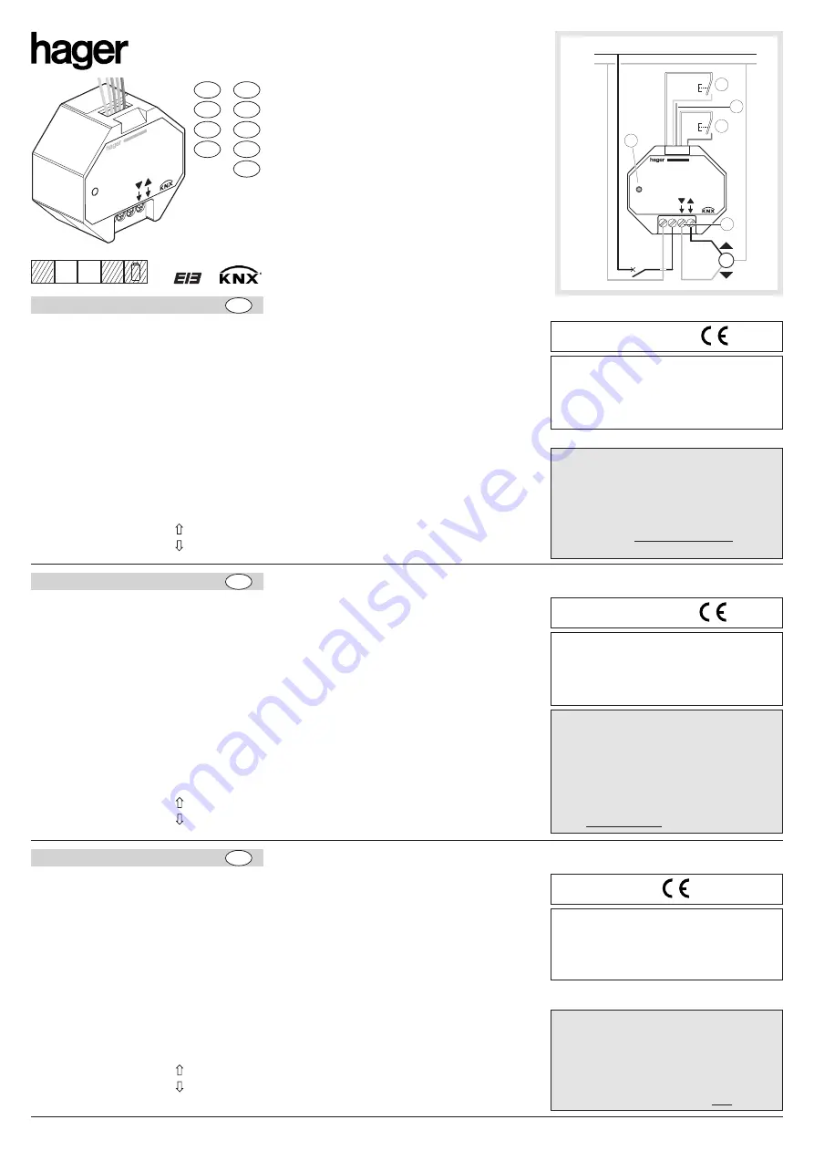 hager TR521 Quick Start Manual Download Page 1