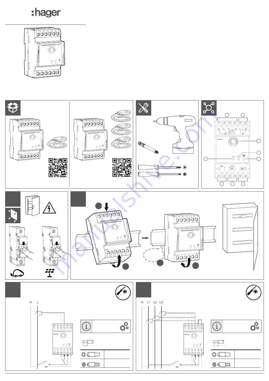 hager XEV304 Installation Manual Download Page 1