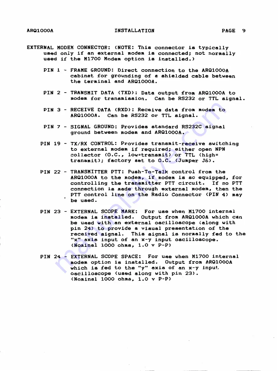 Hal Communications ARQ1000A Manual Download Page 12