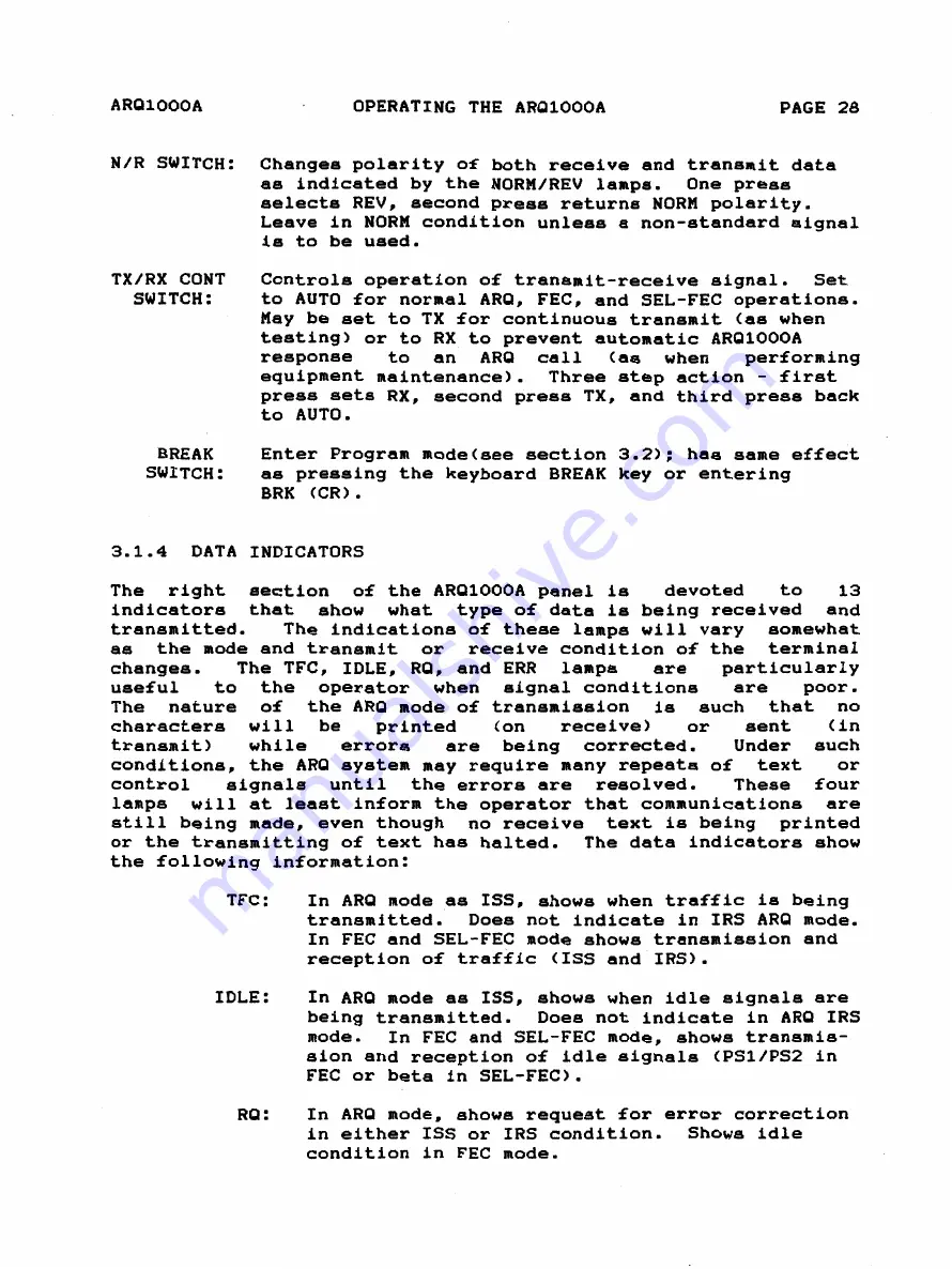 Hal Communications ARQ1000A Manual Download Page 31