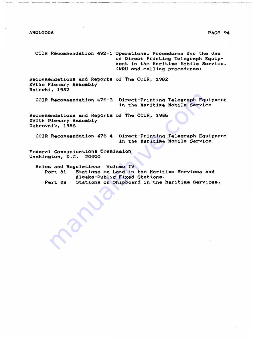 Hal Communications ARQ1000A Manual Download Page 97