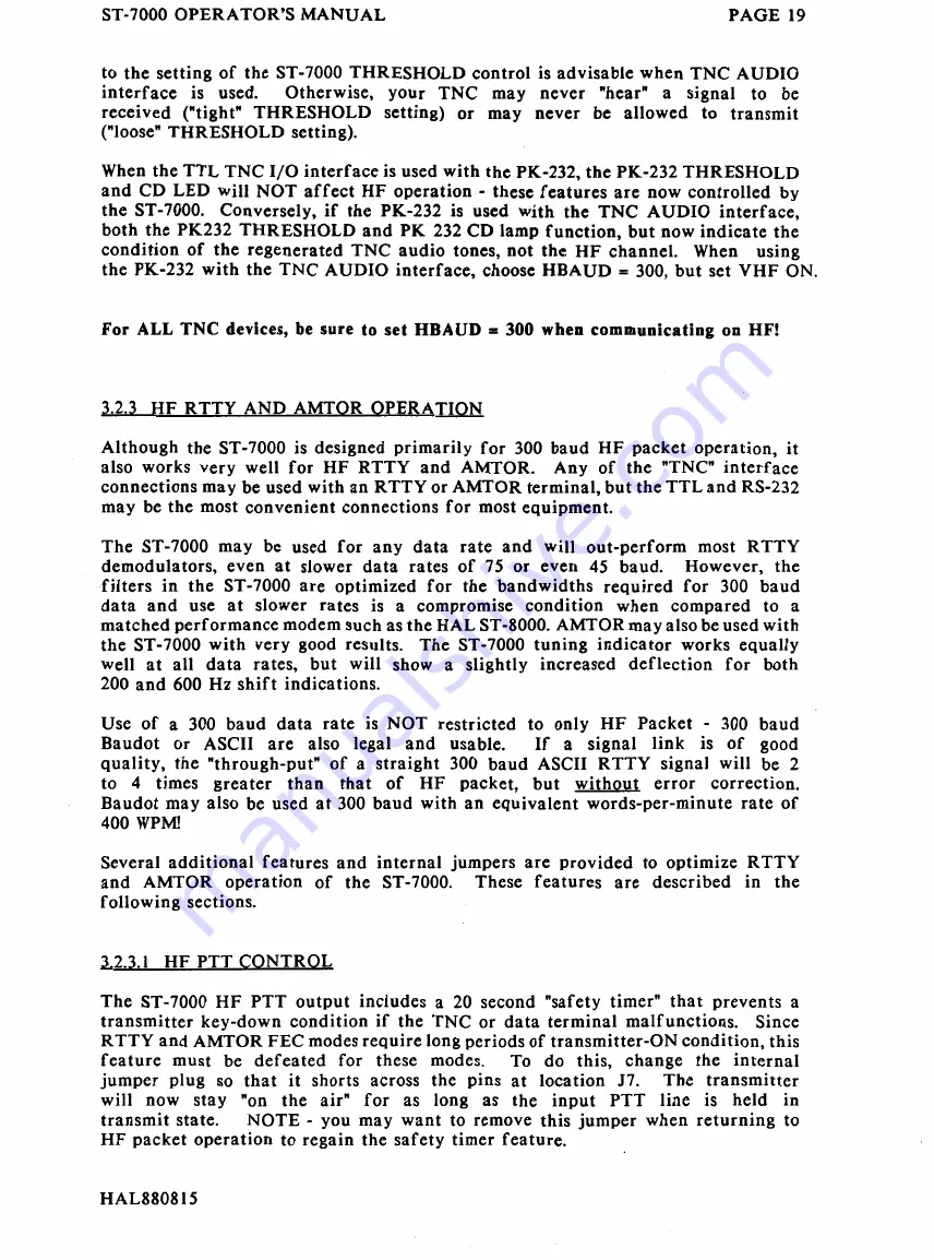 Hal Communications ST-7000 Manual Download Page 22