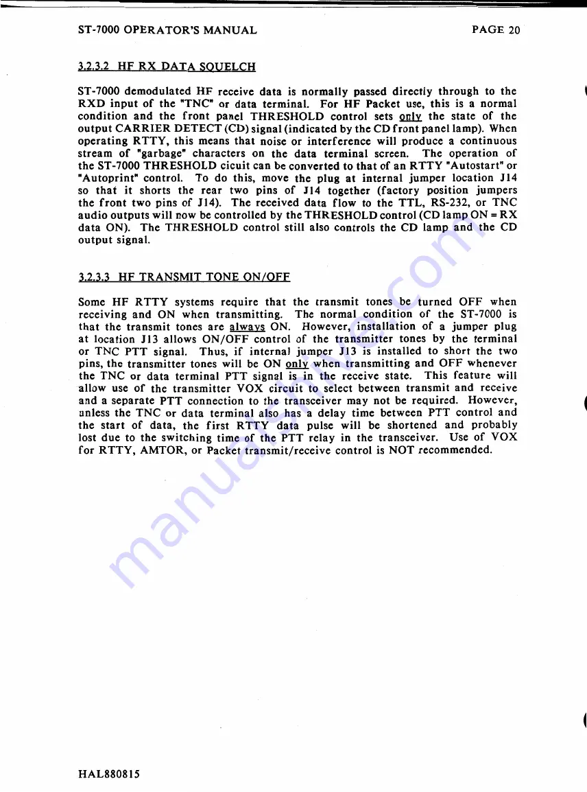 Hal Communications ST-7000 Manual Download Page 23