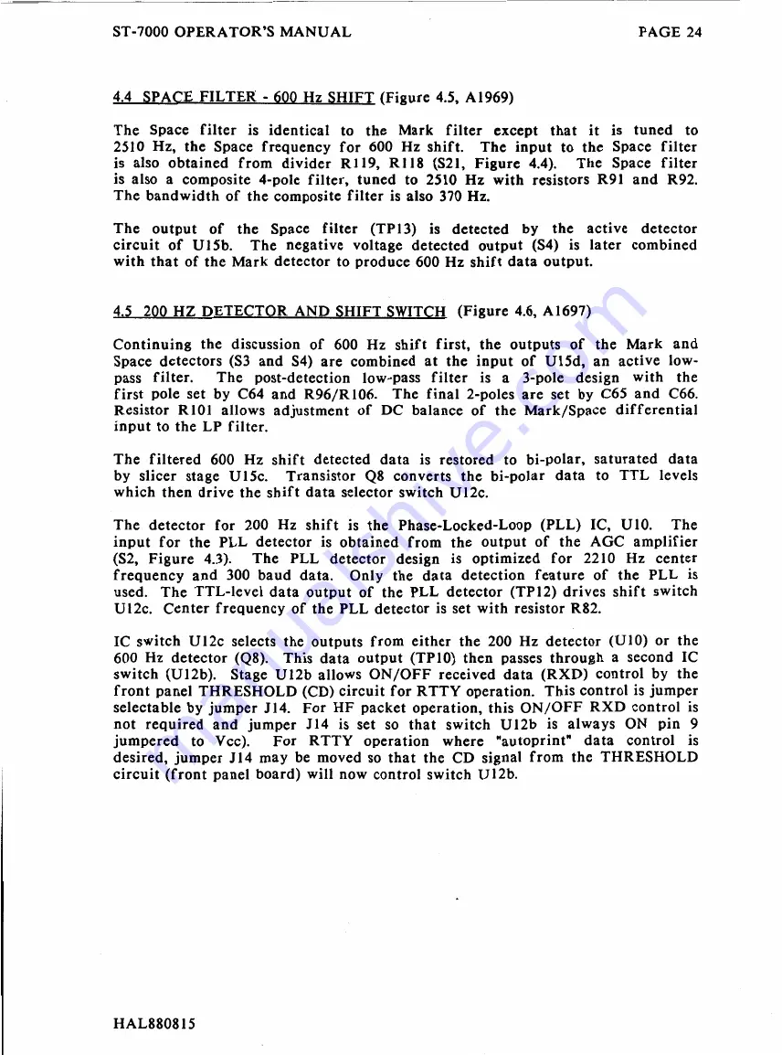 Hal Communications ST-7000 Manual Download Page 27