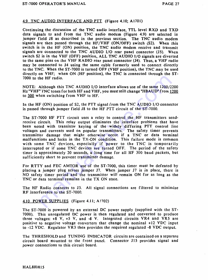 Hal Communications ST-7000 Manual Download Page 30