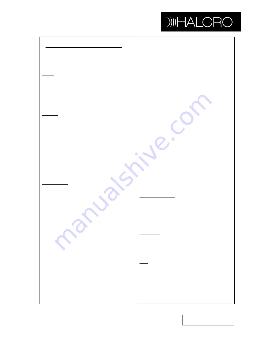 Halcro DM8 Owner'S Manual Download Page 20