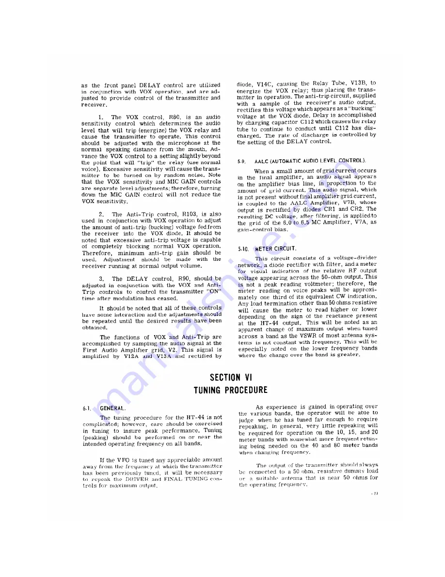 Hallicrafters HT-44 Operating And Service Instructions Download Page 12