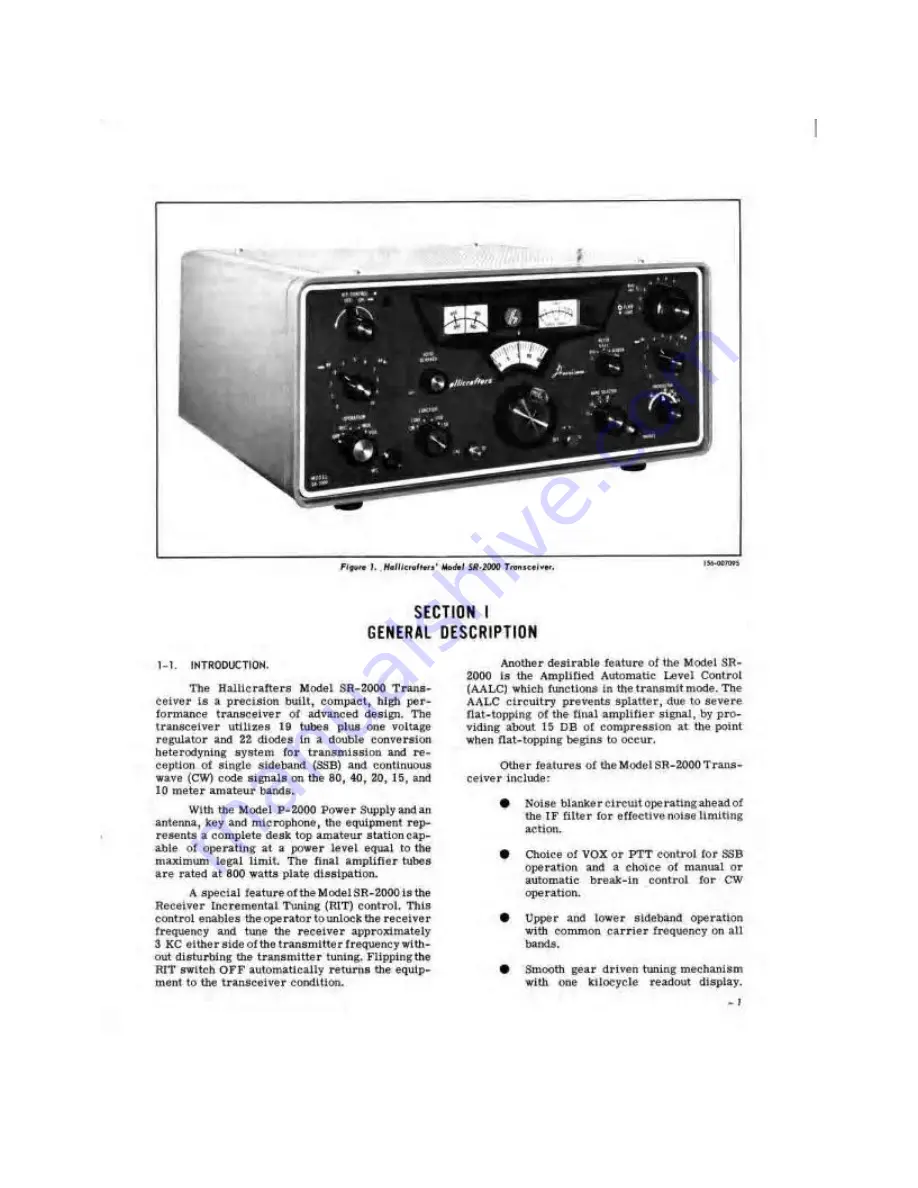 Hallicrafters SR-2000 Operating And Service Instructions Download Page 2