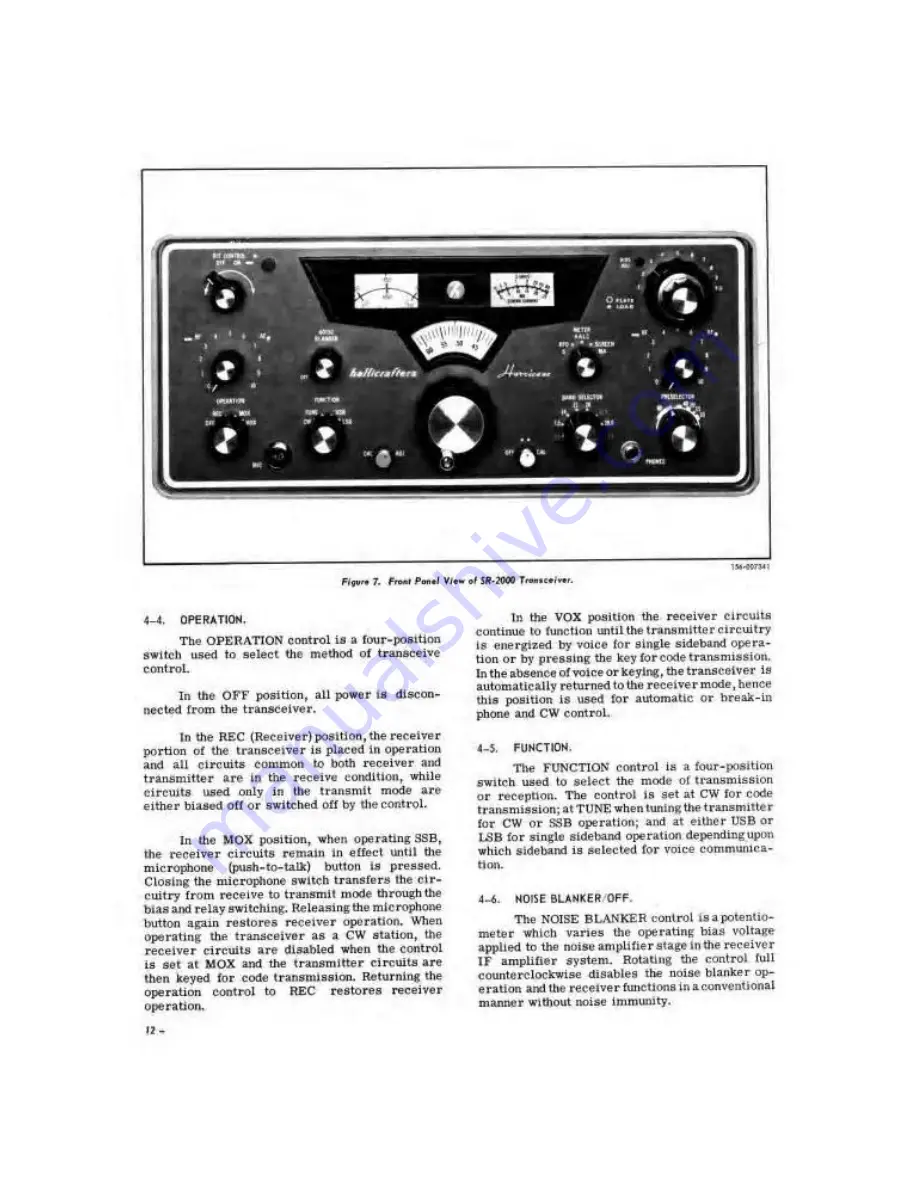 Hallicrafters SR-2000 Operating And Service Instructions Download Page 13