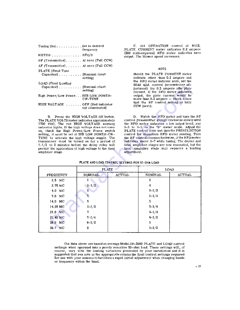 Hallicrafters SR-2000 Operating And Service Instructions Download Page 18