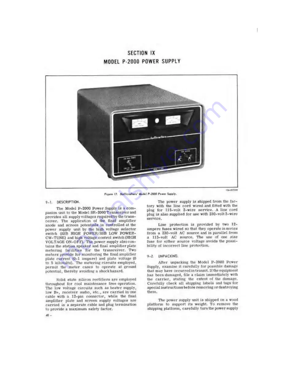 Hallicrafters SR-2000 Operating And Service Instructions Download Page 41