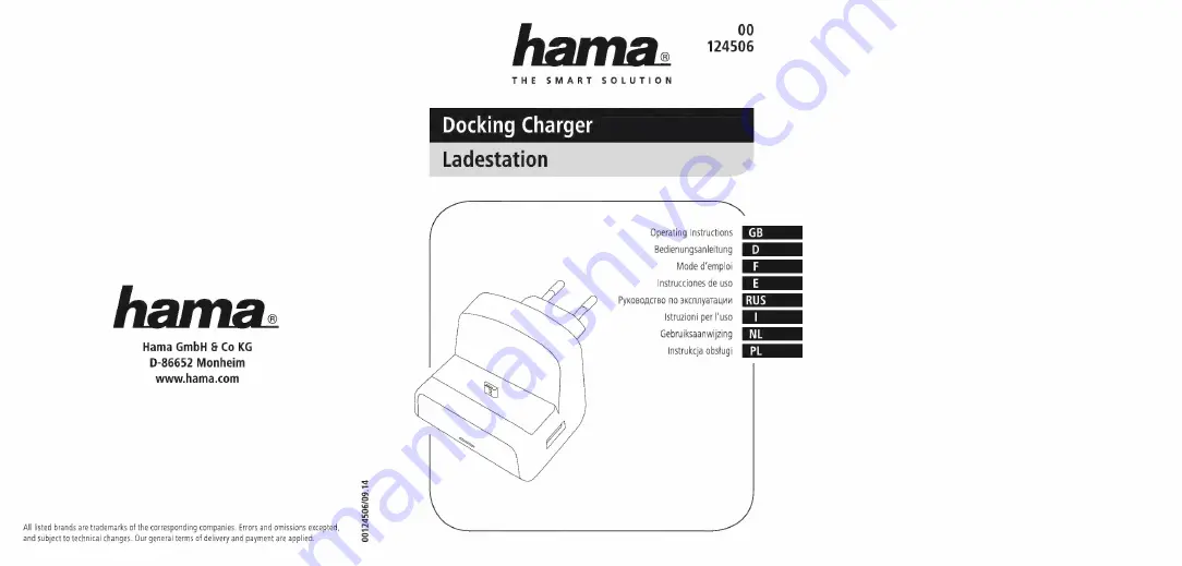 Hama 00124506 Operating Instructions Manual Download Page 1