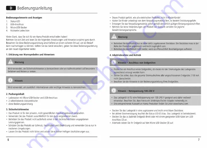 Hama 00124506 Operating Instructions Manual Download Page 4