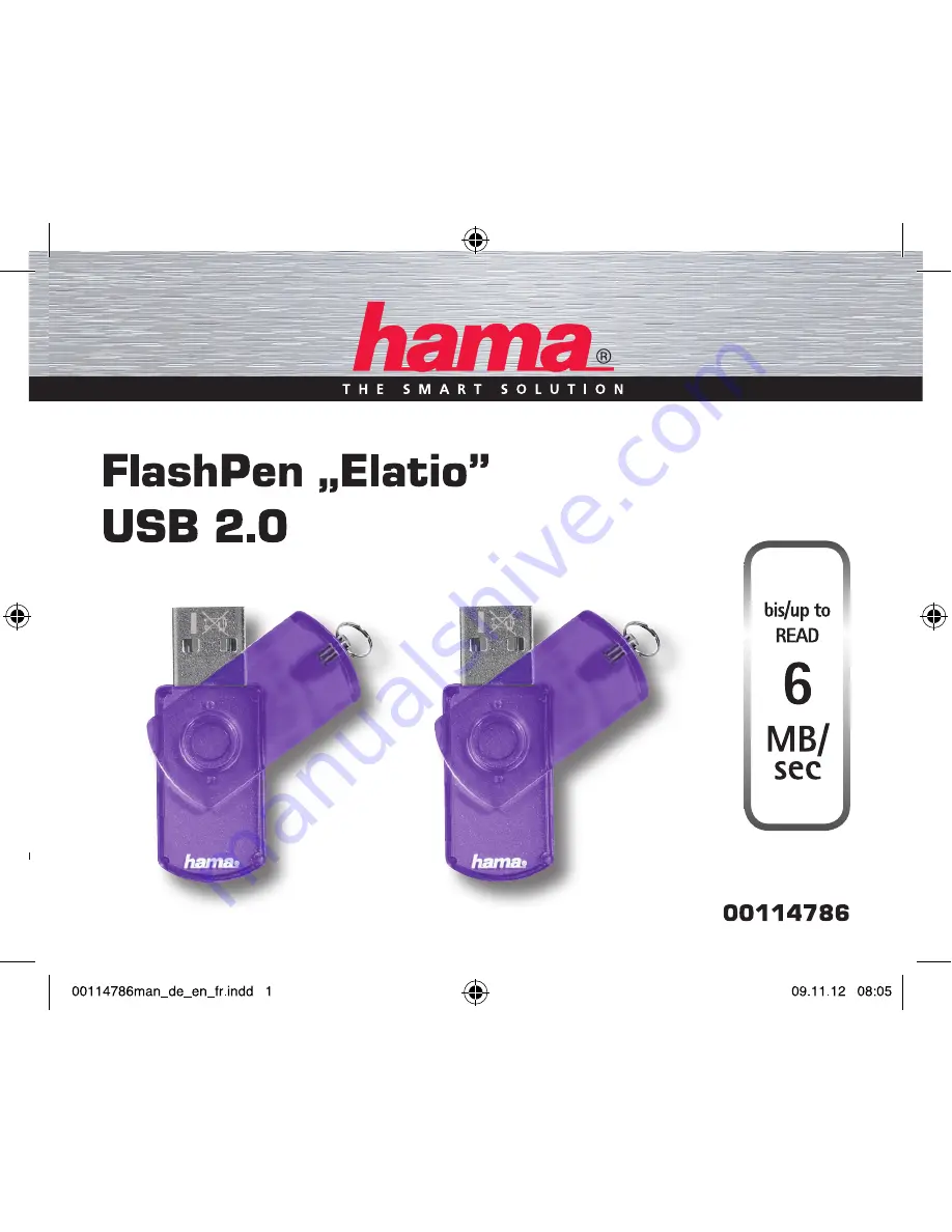 Hama Highspeed FlashPen Floater USB 2.0 Operating Instructions Download Page 1