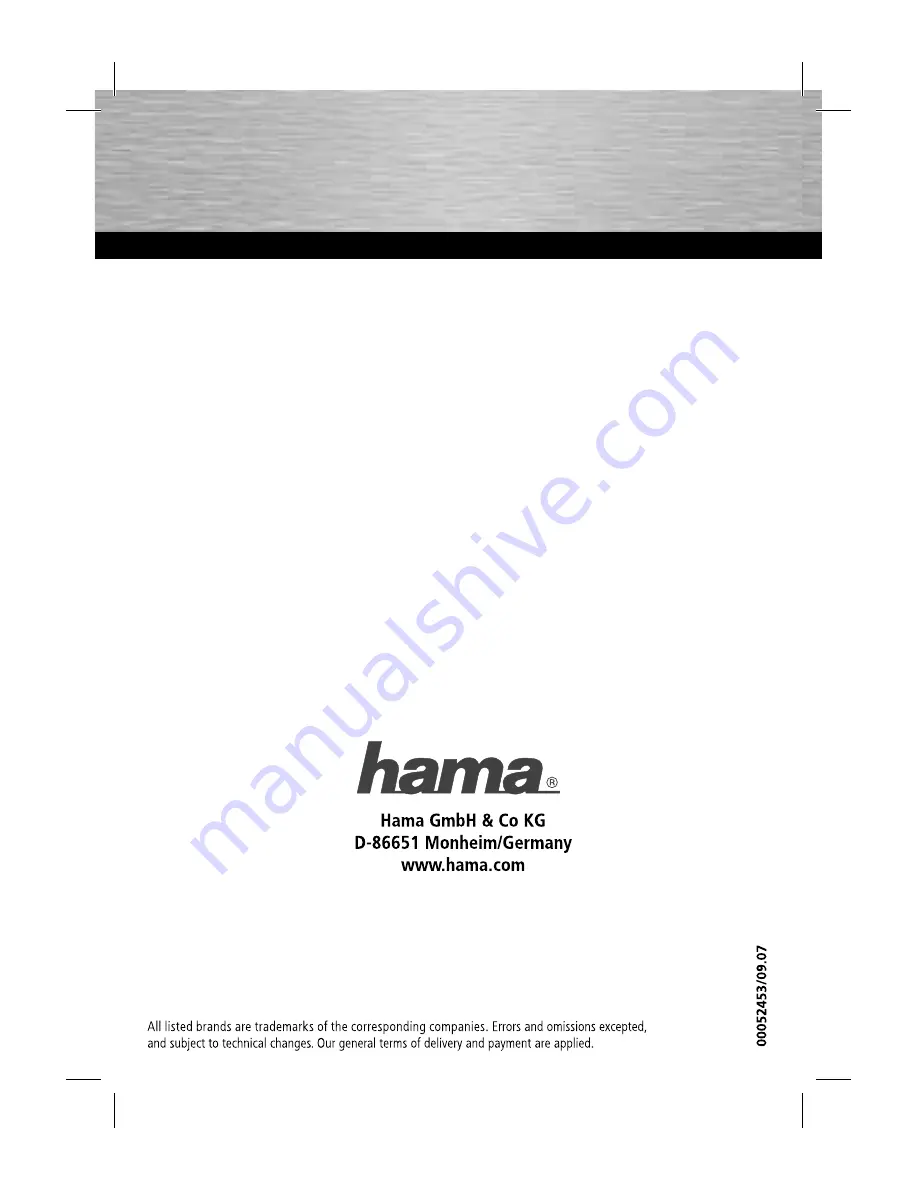 Hama M 1080 Operating	 Instruction Download Page 1