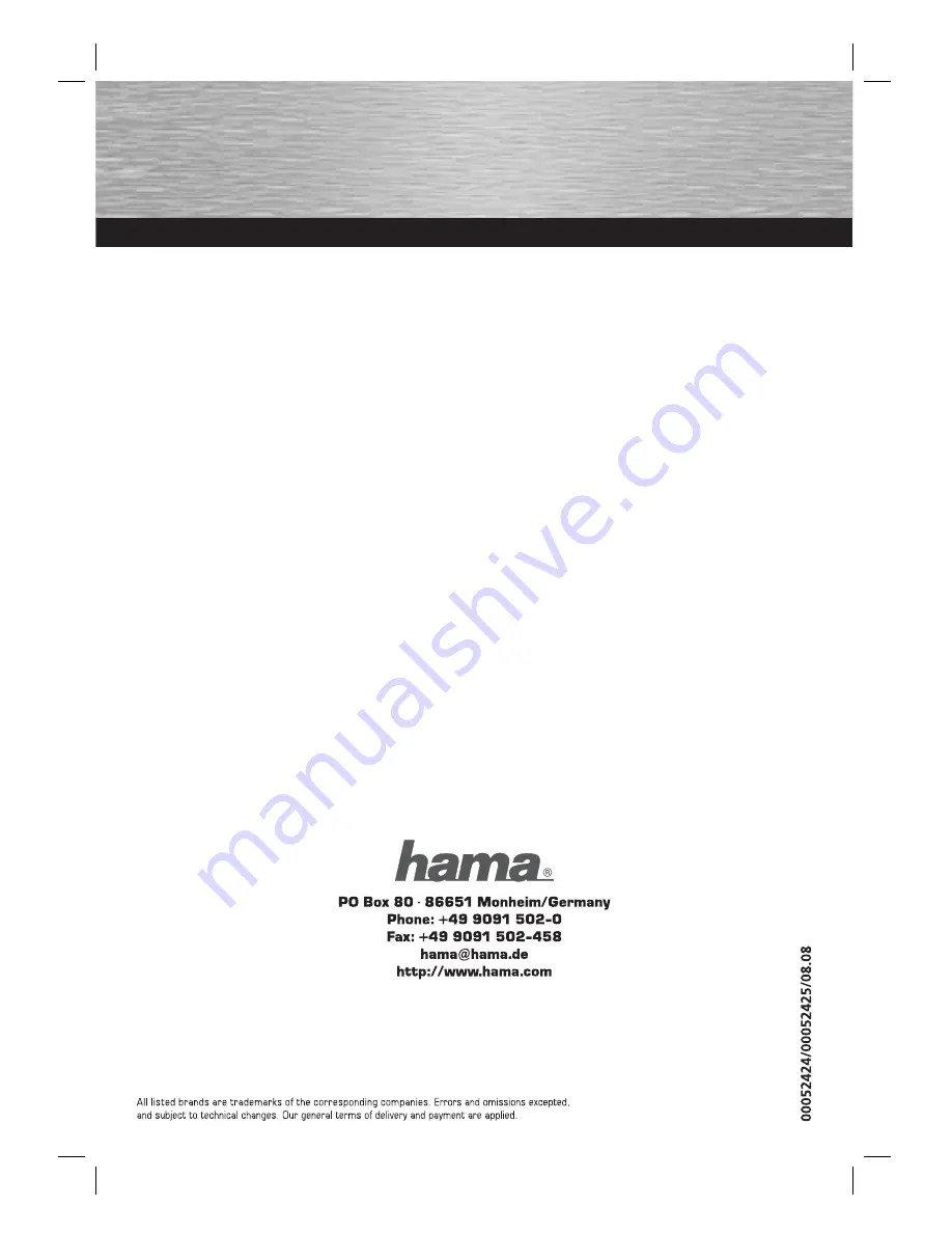 Hama M3080 Operating	 Instruction Download Page 1