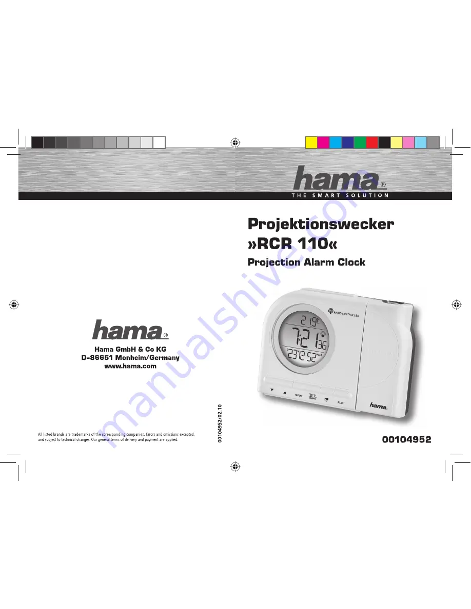 Hama RCR 110 Operating	 Instruction Download Page 1