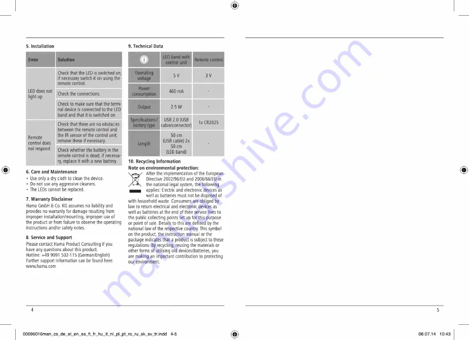 Hama TV-Relax Operating Instructions Manual Download Page 3