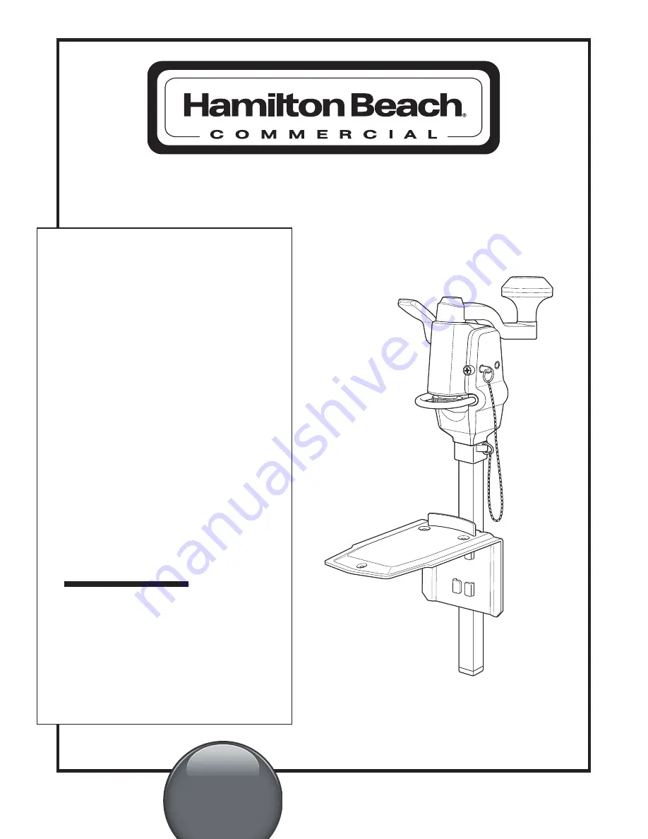 Hamilton Beach Commercial HCO500 Operation Manual Download Page 1