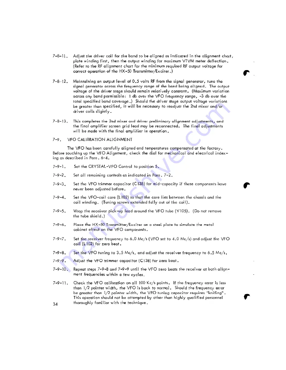 Hammarlund HX50 Service Manual Download Page 35