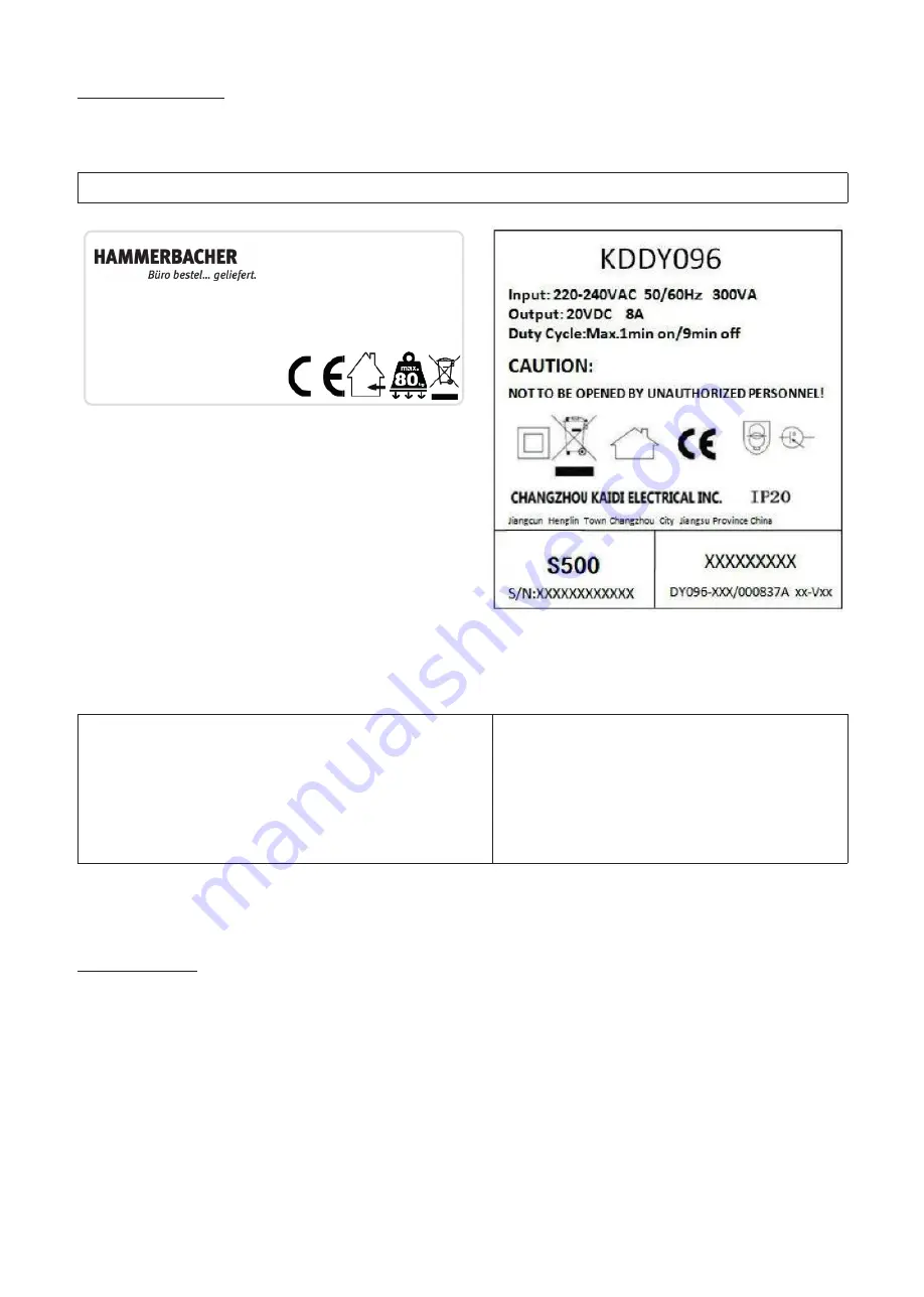 Hammerbacher VXMKA Operating Instructions Manual Download Page 12