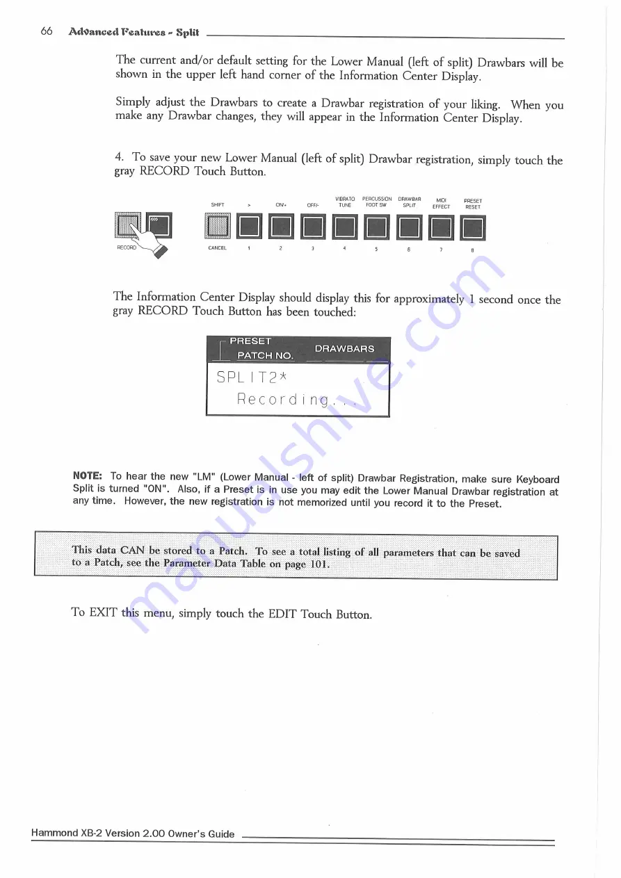 Hammond XB2 Owner'S Playing Manual Download Page 75