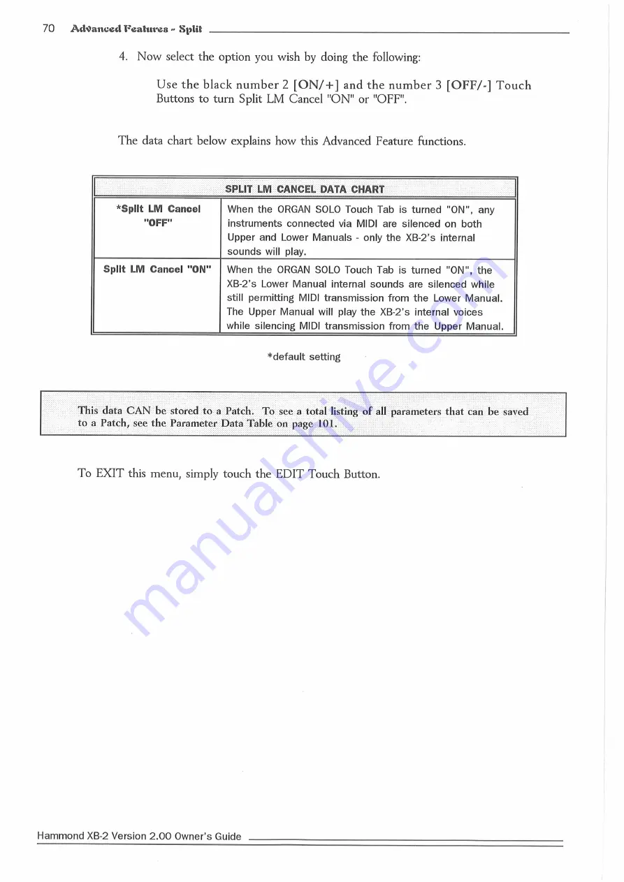 Hammond XB2 Owner'S Playing Manual Download Page 79