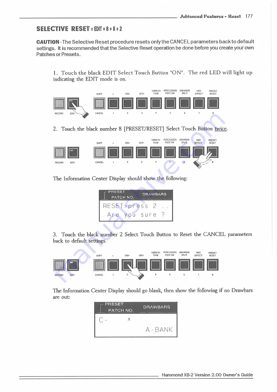 Hammond XB2 Owner'S Playing Manual Download Page 180