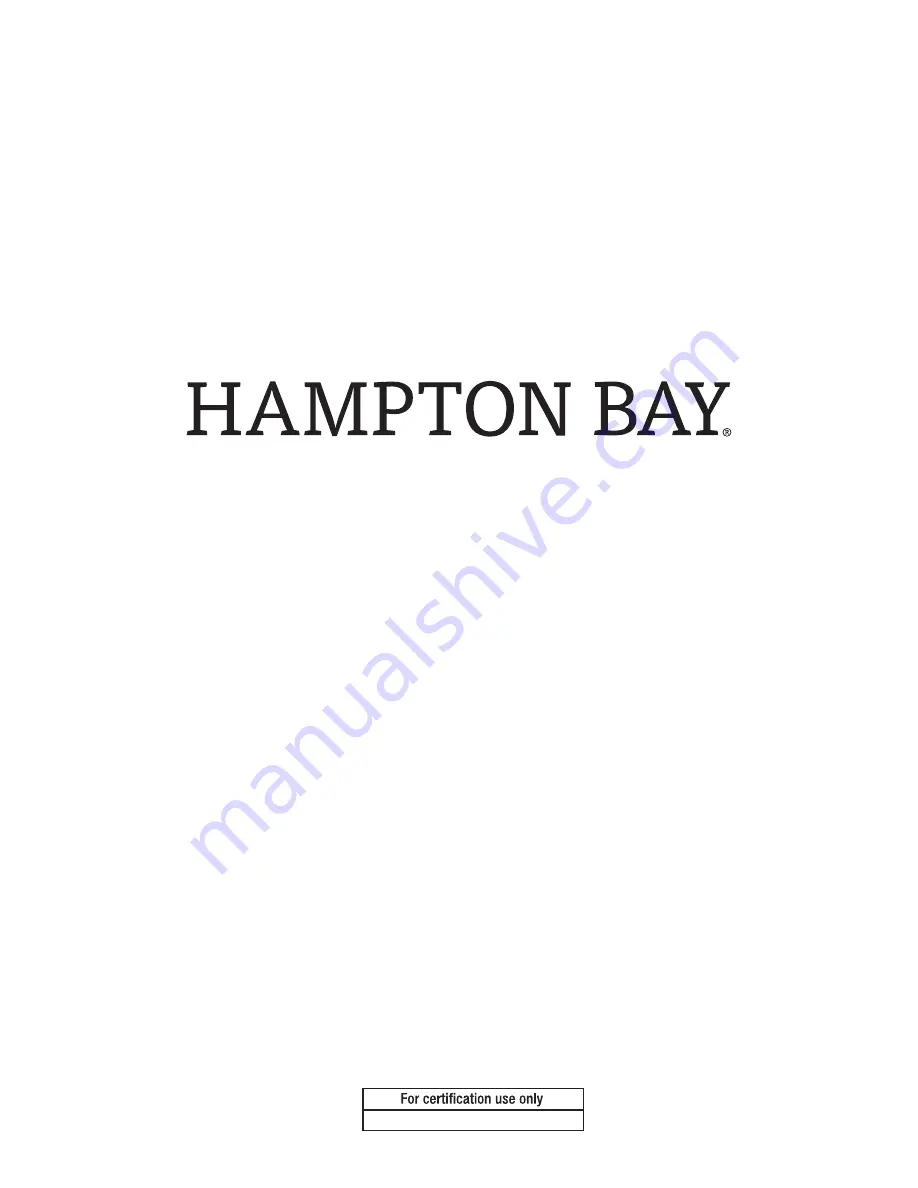 HAMPTON BAY FRS60752B-2PK Use And Care Manual Download Page 7