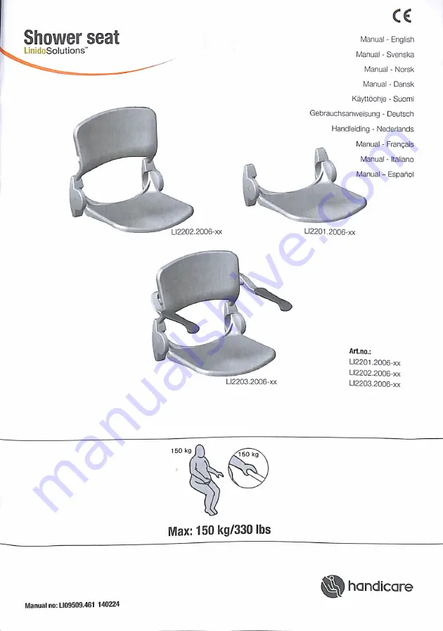 Handicare LinidoSolutions LI2202.2006 Series Скачать руководство пользователя страница 2