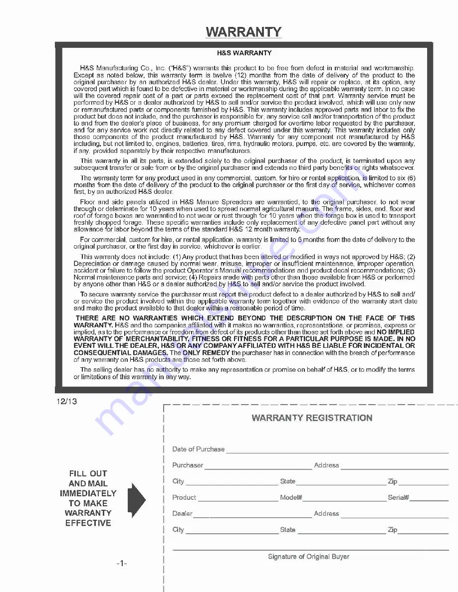 H&S 5242 Operator'S Manual Download Page 3