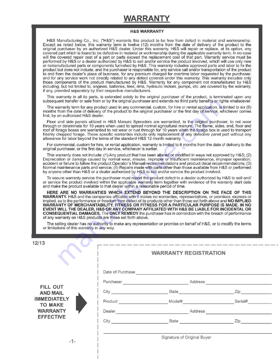 H&S 6118 Operator'S Manual Download Page 3