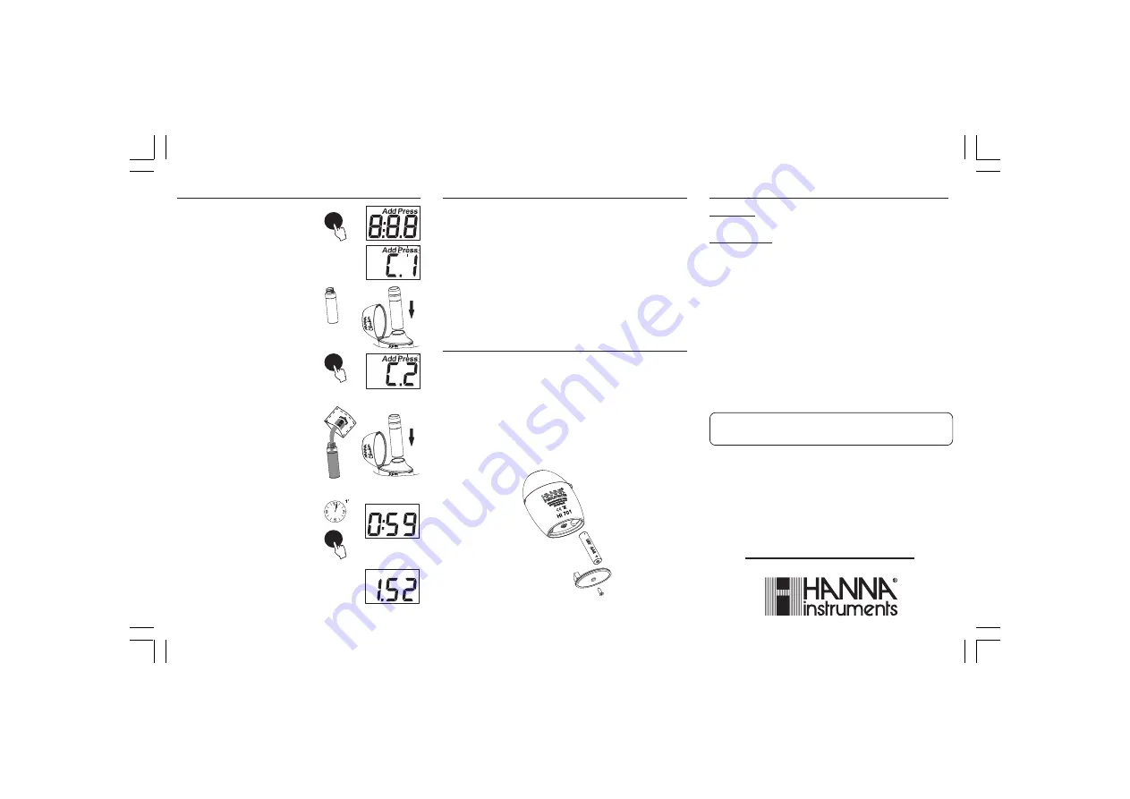 Hanna Instruments HI 701 Quick Start Manual Download Page 2