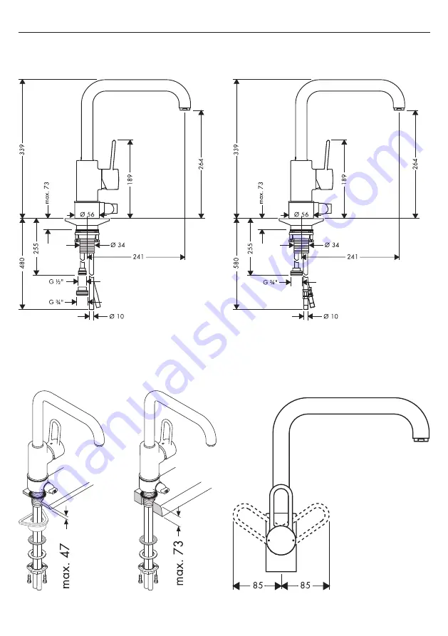 Hans Grohe Axor Uno 14850 Series Скачать руководство пользователя страница 4