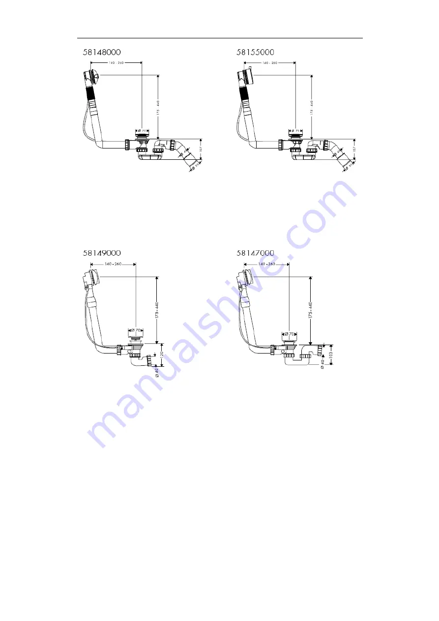 Hans Grohe Flexaplus 58185 Series Assembly Instructions Manual Download Page 10