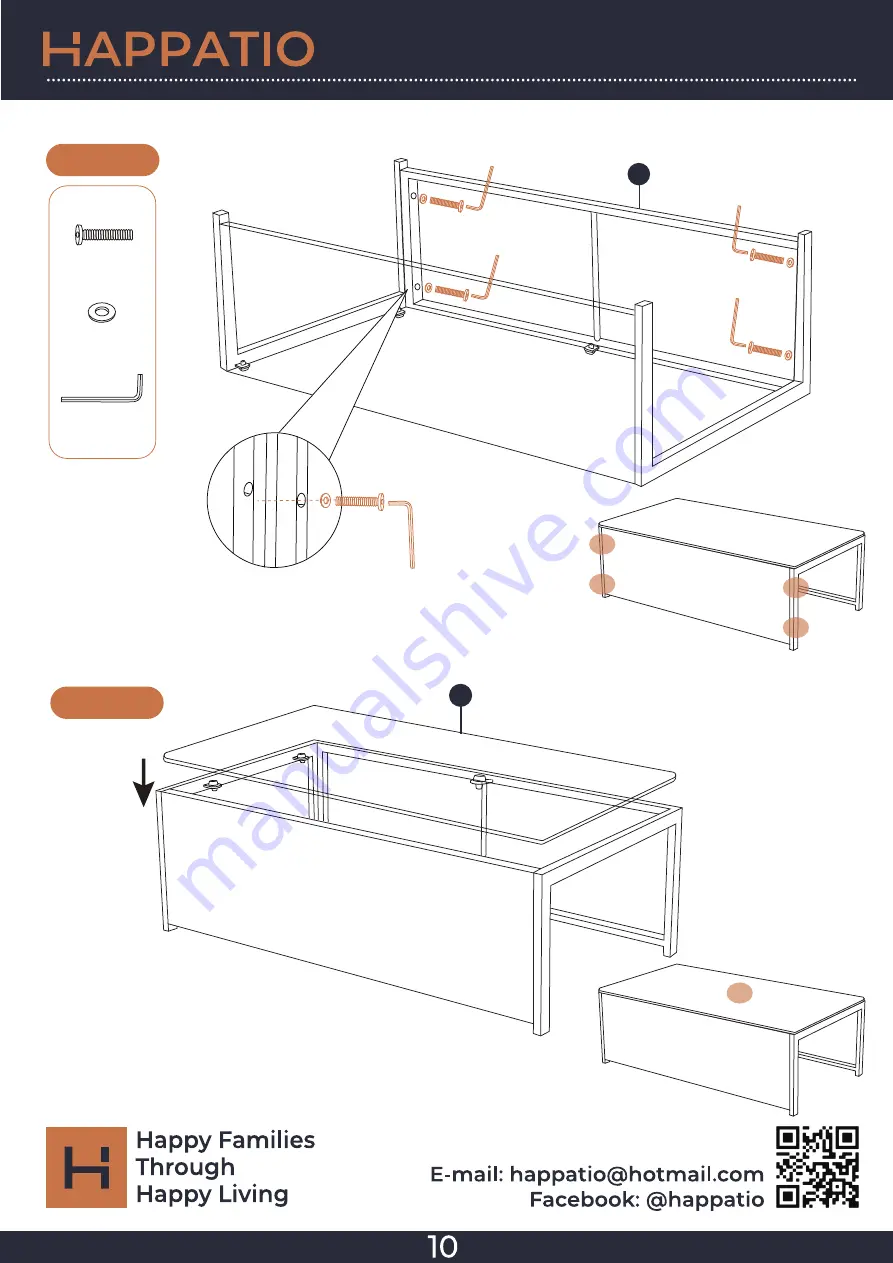 HAPPATIO Loveseat Owner'S Manual Download Page 13