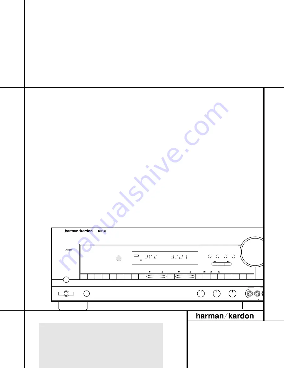 Harman Kardon AVR 100 Скачать руководство пользователя страница 2