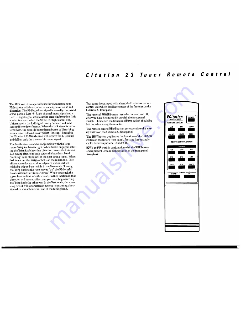 Harman Kardon CITATION 23 Owner'S Manual Download Page 6