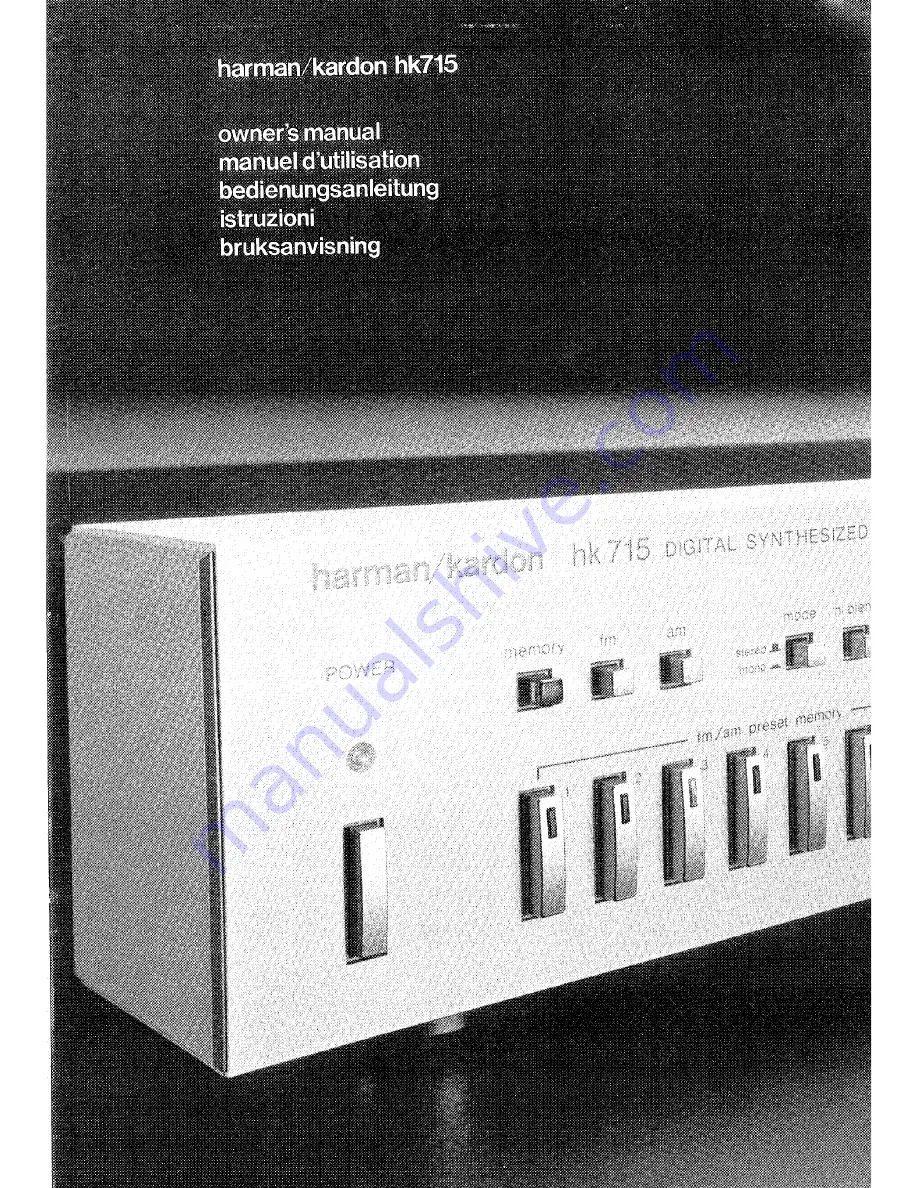 Harman Kardon HK715 Owner'S Manual Download Page 1