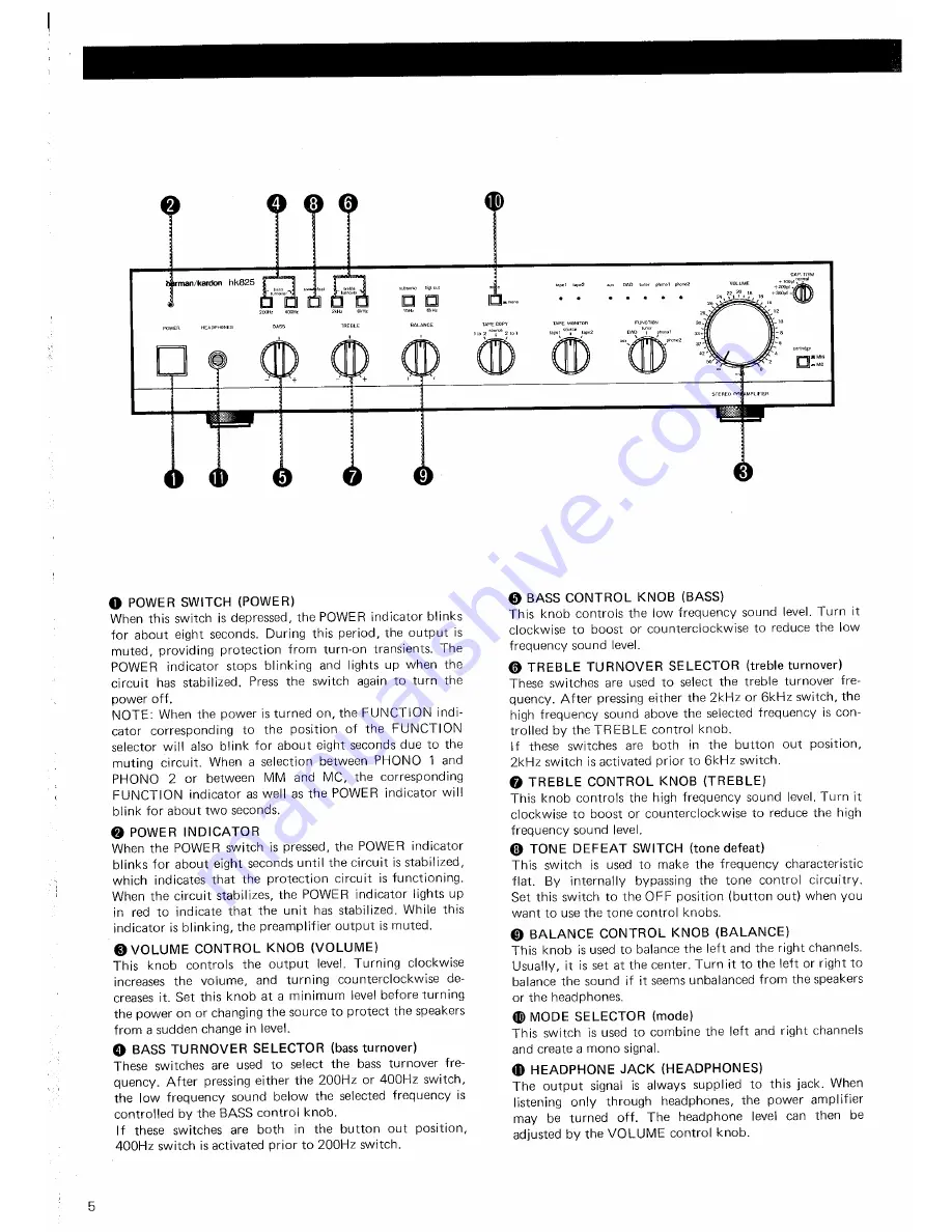 Harman Kardon HK825 Owner'S Manual Download Page 6