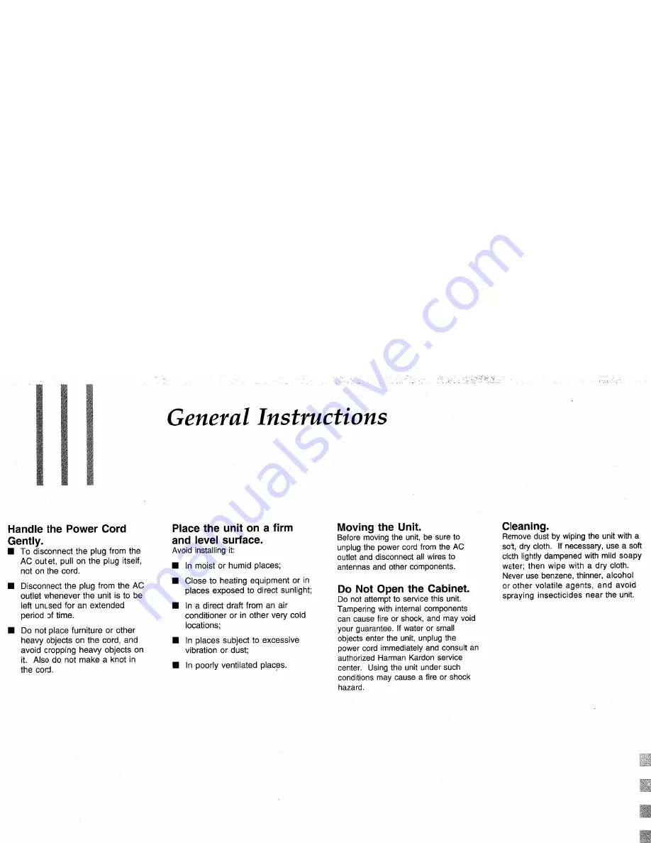 Harman Kardon TU930 Owner'S Manual Download Page 3