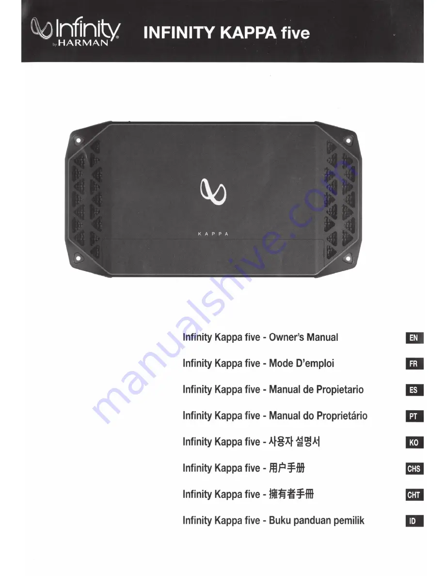 Harman infinity KAPPA five Owner'S Manual Download Page 1