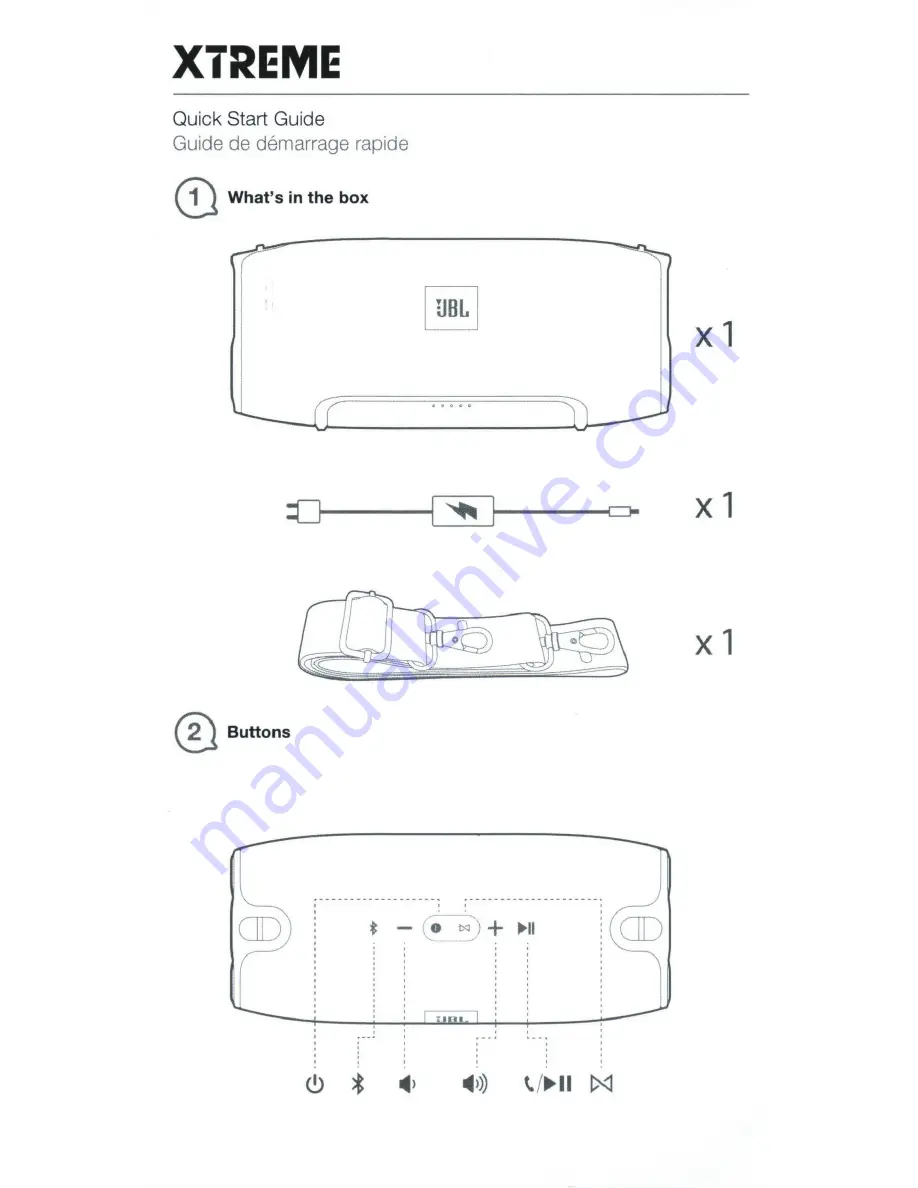 Harman JBL XTREME Manual Download Page 2